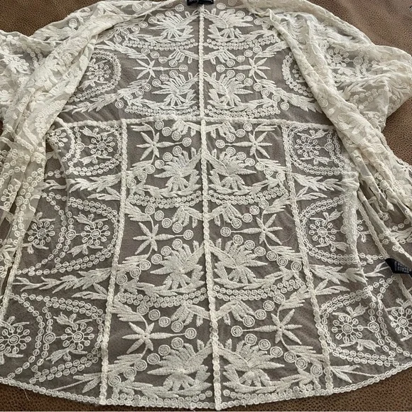 Knapp Studio Ivory Lace Kimono Cardigan Size S (but roomy) - Picture 10 of 13